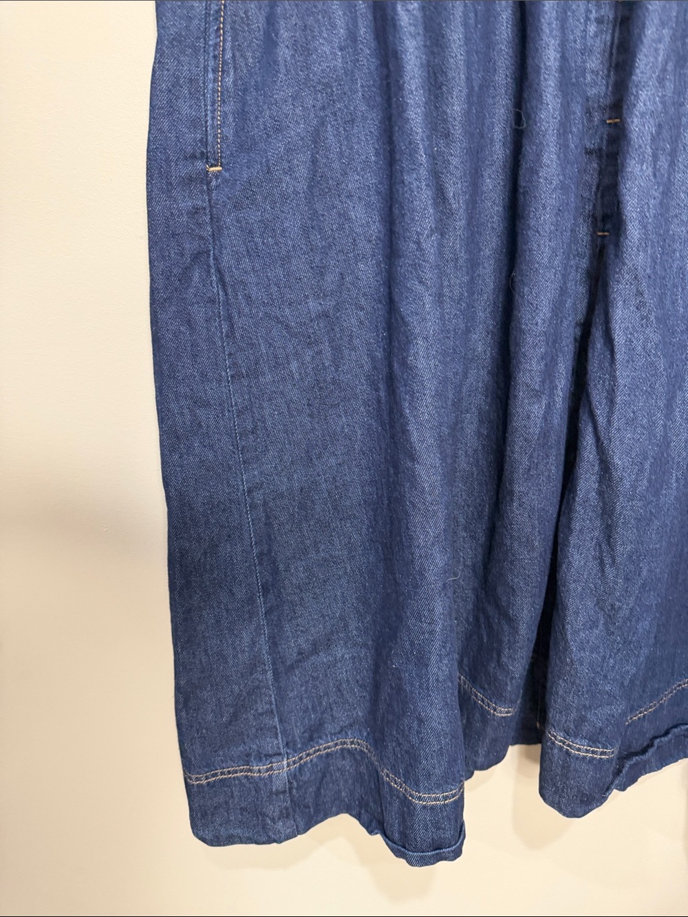 Denim Midi Shirt Dress in Dark Blue - Picture 6 of 8